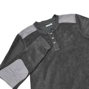 Toad&Co Mens Gray Fleece Henley Long Sleeve Pullover Sweater Shirt Size M‎